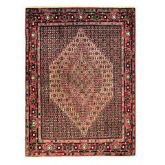 Hand-Knotted Persian Kurdistan Ahmadi Rug (Tribal Mahi Medallion / Herati) – Brown Wool