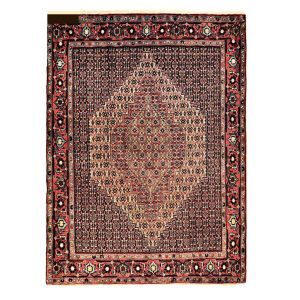 Hand-Knotted Persian Kurdistan Ahmadi Rug (Tribal Mahi Medallion / Herati) – Brown Wool