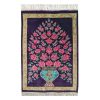 Hand-Knotted Persian Qom Silk Rug (Elegant Flower Pot Vase Design) - Purple