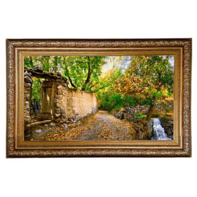 Hand-Knotted Persian Silk Pictorial Wall Hanging Rug – Garden Scene, Tabriz