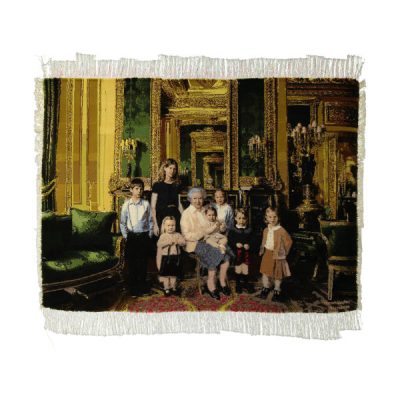 Hand-Knotted Persian Silk Pictorial Wall Hanging Rug – Queen Elizabeth Portrait, Tabriz