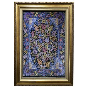Hand-Knotted Persian Wall Hanging Rug from Tabriz Depicting Tree