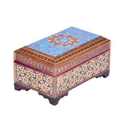 Handcrafted Wooden Jewelry Box with Persian Khatam Design - Shabnam