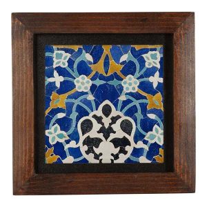 Decorative Persian Framed Ceramic Tile – Golden