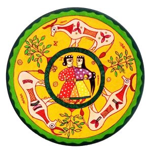 Decorative Pottery Wall Plate Hand-Painted Rajasthani XII