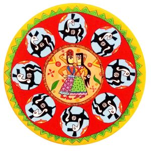 Decorative Pottery Wall Plate Hand-Painted Rajasthani II