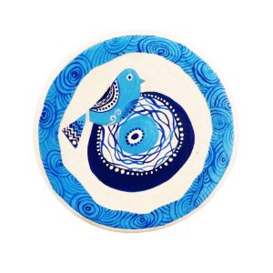 Decorative Pottery Wall Plate Hand-Painted Nazar Bird