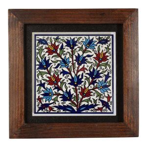 Decorative Persian Framed Ceramic Tile – Flower