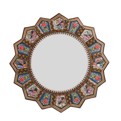 Persian Wooden Mirror Frame – Khatamkari Model Gohar