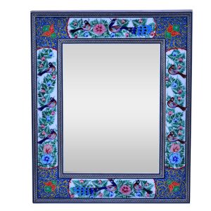 Persian Wooden Mirror Frame – Khatamkari Model Tavoos