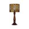 Traditional Wooden Table Lamp with Persian-Inspired Arami Shade