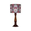 Traditional Wooden Table Lamp with Persian-Inspired Shade