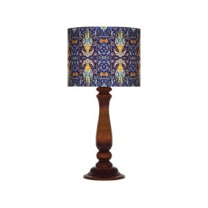 Traditional Wooden Table Lamp with Persian-Inspired Kabiri Shade