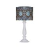 Traditional Wooden Table Lamp with Persian-Inspired Samin Shade