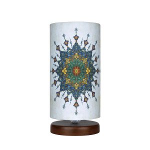 Minimalist Persian Wooden Table Lamp & Bedside Cylinder Handcrafted Sarv
