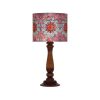 Traditional Wooden Table Lamp with Persian-Inspired Silva Shade
