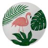Decorative Pottery Wall Plate Hand-Painted Pink Flamingo