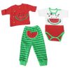 Set of 3 Pieces Cotton Baby Clothes Model Watermelon