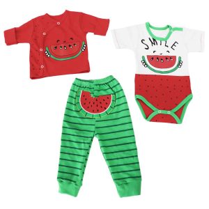 Set of 3 Pieces Cotton Baby Clothes Model Watermelon