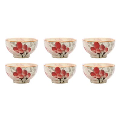 Handcrafted Pottery Bowl - For Yogurt, Desserts, Salad, & Noodles | Bezh (Set of 6)