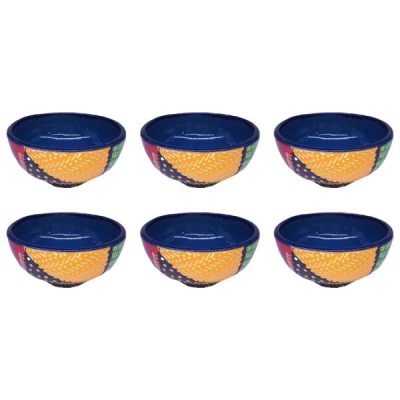 Handcrafted Pottery Bowl - For Yogurt, Desserts, Salad, & Noodles | Darya (Set of 7)