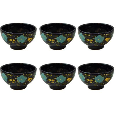 Handcrafted Pottery Bowl - For Yogurt, Desserts, Salad, & Noodles | Navy Blue (Set of 6)