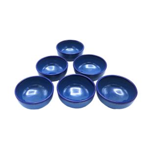 Pottery Dizi Bowl – For Abgoosht, Yogurt, Soup & Noodles | Blue (Set of 6)