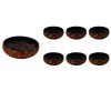 Handcrafted Pottery Bowl - For Yogurt, Desserts, Salad, & Noodles | Golden Flower (Set of 7)