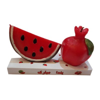 Persian Chele Night Figural Candle with Pomegranate and Watermelon Design – Yalda Celebration Decor