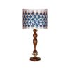 Traditional Wooden Table Lamp with Persian-Inspired Shade