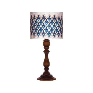 Traditional Wooden Table Lamp with Persian Inspired Lampshade Ahoura