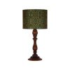 Traditional Wooden Table Lamp with Persian-Inspired Aseman Shade