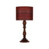 Traditional Wooden Table Lamp with Persian-Inspired Kilim Pattern Shade