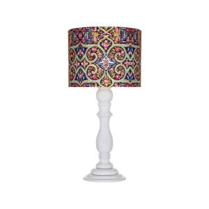 Traditional Wooden Table Lamp with Persian Inspired Lampshade Dalan