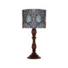 Traditional Urn-Shaped Wooden Table Lamp with Persian-Inspired Delban Shade