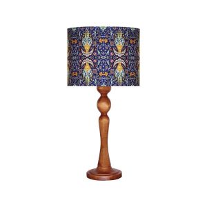Traditional Wooden Table Lamp with Persian Inspired Lampshade Kabiri