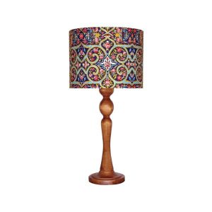 Traditional Wooden Table Lamp with Persian Inspired Lampshade Karimi