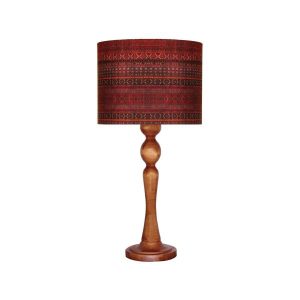 Traditional Wooden Table Lamp with Persian Inspired Lampshade Mahsa