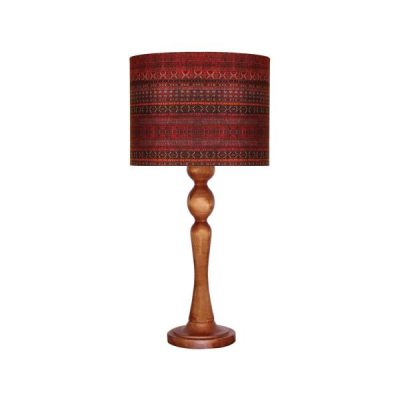 Traditional Wooden Table Lamp with Persian-Inspired Mahsa Shade