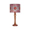 Traditional Wooden Table Lamp with Persian-Inspired Maria Shade