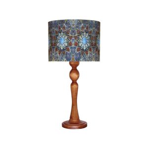 Traditional Wooden Table Lamp with Persian Inspired Lampshade Mina