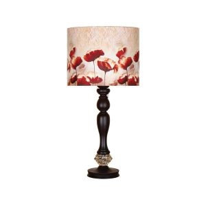 Traditional Wooden Table Lamp with Lampshade Rose II