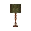 Traditional Wooden Table Lamp with Persian-Inspired Shade
