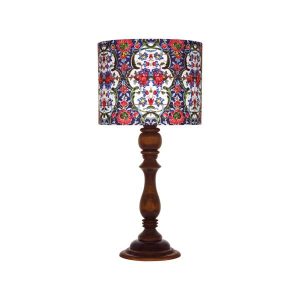 Traditional Wooden Table Lamp with Persian Inspired Lampshade Sahra