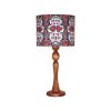 Traditional Wooden Table Lamp with Persian-Inspired Sajedi Shade