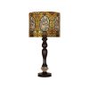 Traditional Wooden Table Lamp with Persian Inspired Lampshade Sareb