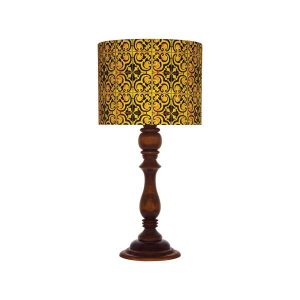 Traditional Wooden Table Lamp with Persian Inspired Lampshade Sunny