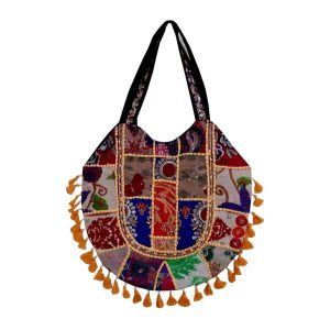 Ethnic Tote Bag with Baluchi Embroidered Model Lavin