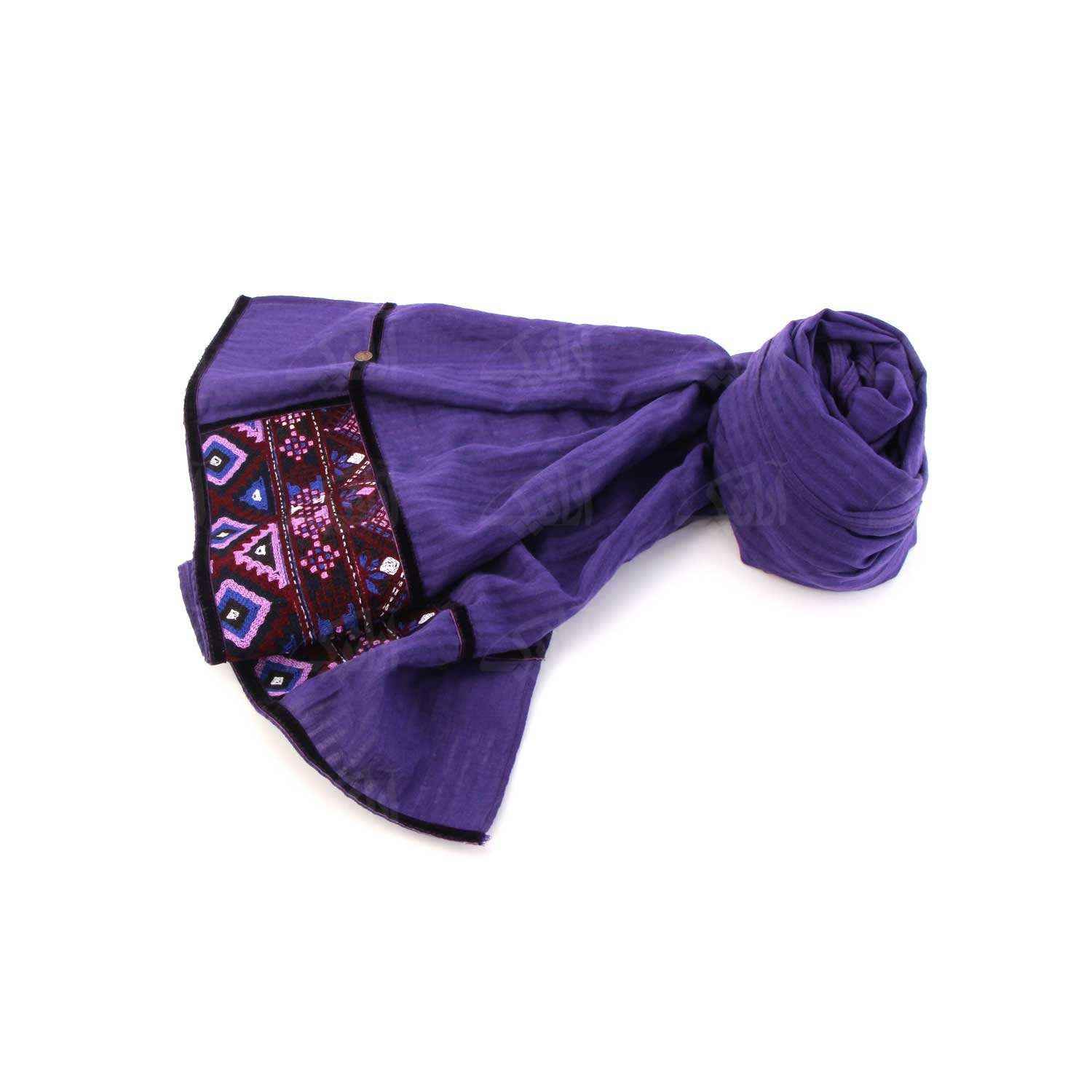 Balochi Embroidered Shawl for Women Purple