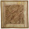 Embroidered Cushion Cover - Brown Suzani Design